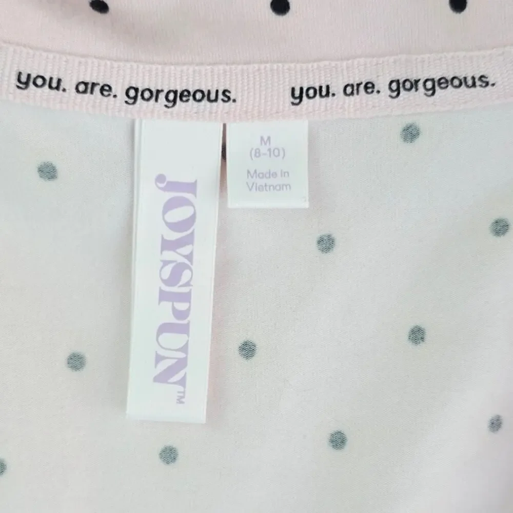 Joyspun Pajama Set Women Medium Pink Polka Dot Soft Lounge Coquette Buutery Soft